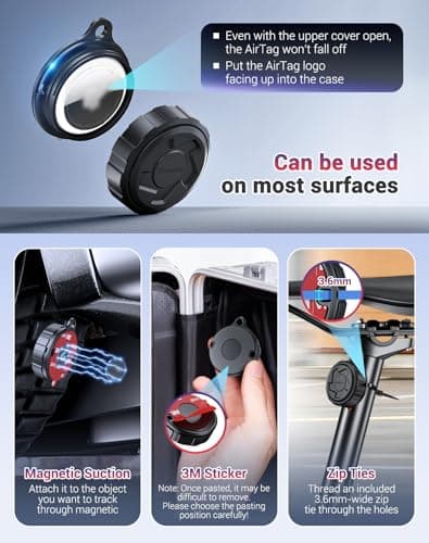 2PCS Magnetic Airtag Holder,IP68 Waterproof Magnet Holder Adhesive Mount — view 4