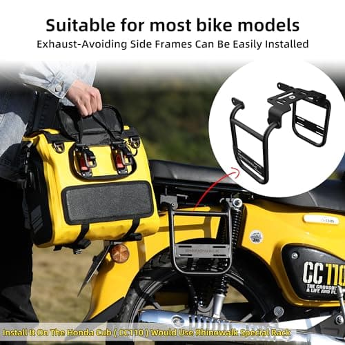 Rhinowalk Motorcycle Saddlebag 15L Waterproof Luggage Bag Quick Release Motorcycle Side Bag Fits Most Adventure and Sports Bike Motor Racks(Black, 1 Pack) — view 5