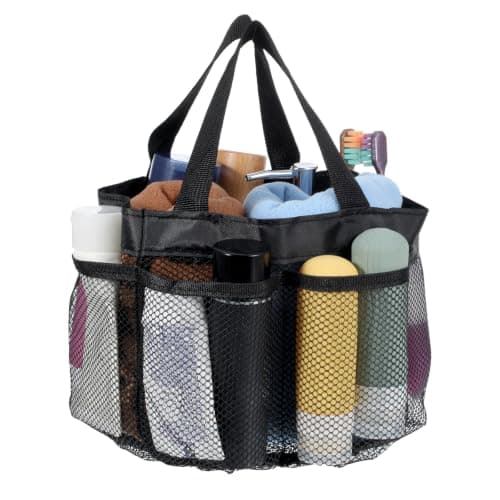 Dimeho Mesh Shower Caddy Bag Portable Bath Tote Basket 8 Storage Pocket Hangable Quick Dry Large Capacity Toiletry Organizer Bag for Travel Gym College Dorm Beach Swimming Pool Camp