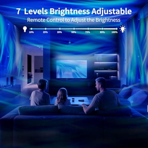 Fokky Rechargeable Aurora Projector Lamp, Northern Lights Projector with 16 Colors, 7 Brightness Sensory Lights with Remote Control, Portable Galaxy Night Light for Bedroom Decor, Kids, Adults — view 3