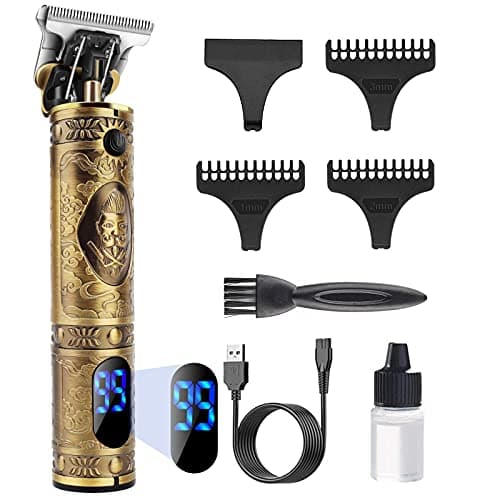 YiLFo Hair Clippers Men Professional Beard Trimmer, Cordless Electric Self Hair Clippers with LCD Screen, Precision Outlining Trimmer-Smooth Clipping, Sharp Shaver-Rechargeable Battery, Gifts for Men