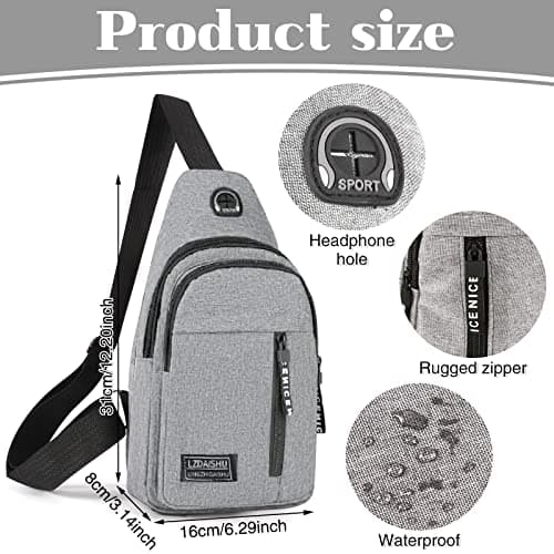 Yafe Small Shoulder Backpack, Lightweight Nylon Rucksack Bag, Grey — view 2