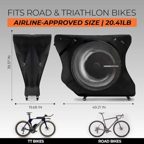 LOOMA MOTION Bike Travel Bag Airplane – Box for Air Travel | Durable Bike Cases with Full Protection | Fits Road & TT Bikes with Wheels, Safe Case for Flying — view 2