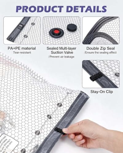 OQIMAX Vacuum Storage Bags with Rechargeable Pump, 6-Pack Space Saver Bags — view 5