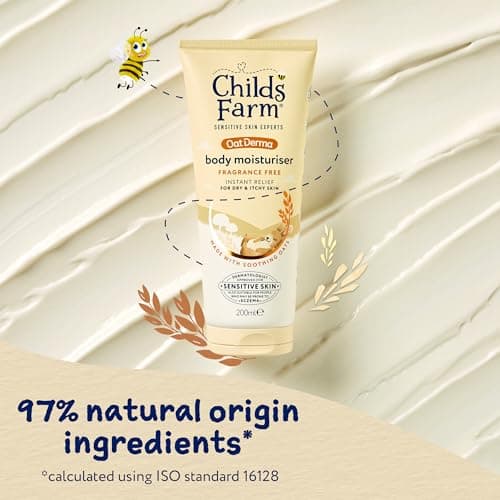 Childs Farm OatDerma Body Moisturiser, Fragrance Free, Soothing Hydration, Sensitive Skin, Emollient, Baby, Kids, 200ml — view 5