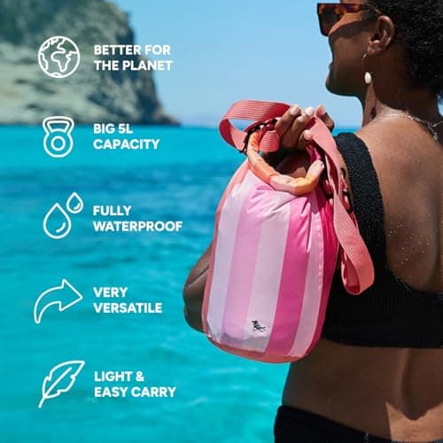 Dock & Bay Small Waterproof Dry Bag - 5L, IP66 Waterproof Bag, Lightweight - Miami Sorbet — view 2