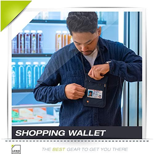Lewis N. Clark RFID Neck Stash, Navy, One Size, RFID Blocking Stash Neck Wallet, Travel Pouch + Passport Holder for Women & Men — view 6