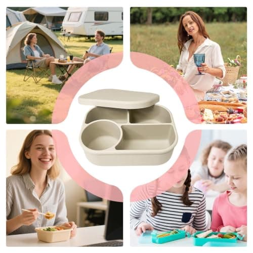 FANGZ Silicone Lunch Box for Kids 750ml 4-Compartment Leakproof Divider — view 5