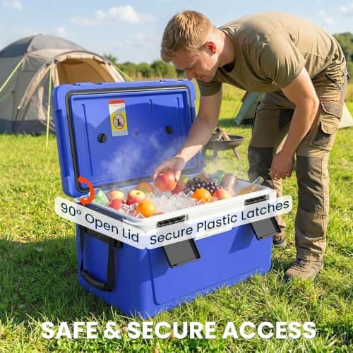 Outsunny 42.6L Insulated Cool Box Lightweight Ice Cooler Lid Dark Blue — view 5