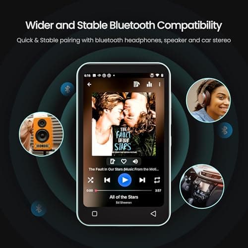 TIMMKOO 16GB Kids MP3 Player with Bluetooth and WiFi, Parental Controls, 4" Music Player with Spotify, Audible Up to 1TB （Teal） — view 6