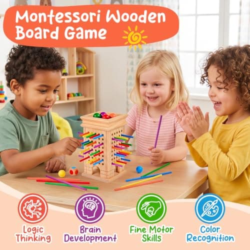 Montessori Game Wooden Board Games, Educational Toys for 3 4 5 6 Year Old — view 2