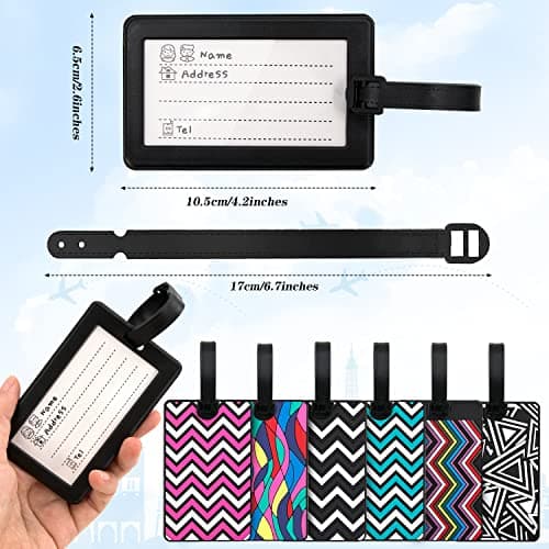 6Pcs Luggage Tag, Luggage Labels Travel Suitcase Luggage Tags Business Card Holder/ Travel ID Bag Tag — view 2