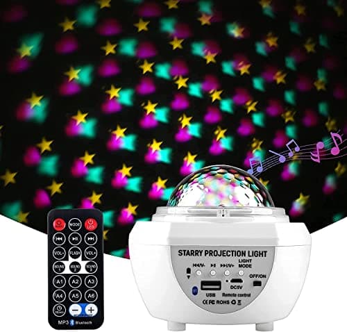 jindaaudio Led Baby Night Lights Projector,Star Light Projector for Kids,360° Timing Sensory Lights,Kids Night Light Bedroom with Remote Control, USB Rechargeable Bluetooth Music Speaker — view 2