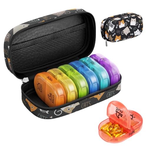 Serfeymi Weekly Pill Boxes Organiser 7 Day 2 Times a Day Tablet Organiser