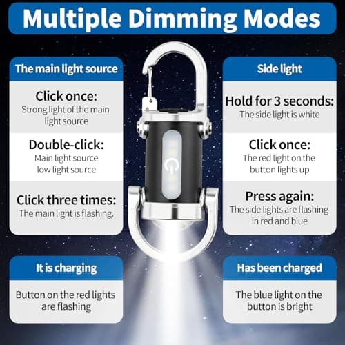 1200LM Super Bright Mini Keychain Flashlight Waterproof Rechargeable LED Lumilink Torch High Lumens EDC Pocket Flashlights for Emergency Power Flashlight Outdoor Hiking Camping [Energy Class A+++] — view 3