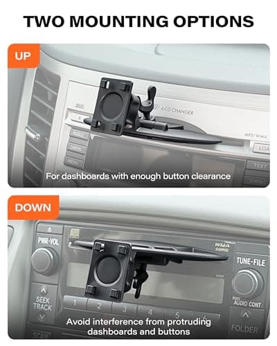 APPS2Car CD Slot Mount for CarPlay Screen, 360° Rotation Tool-Free Installation CarPlay CD Mount Compatible with 7-11 Inch Portable Car Play Screens & GPS Navigation — view 5