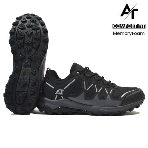 MENS MEMORY FOAM HIKING WALKING BOOTS ANKLE WINTER TREKKING TRAIL TRAINERS SHOES SIZE (BLACK, UK Footwear Size System, Adult, Men, Numeric, Medium, 7) — view 3