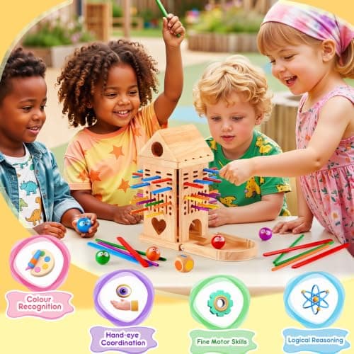 Kitojoy Montessori Toys Wooden Board Travel Games Kids for 3+ Years Old — view 6