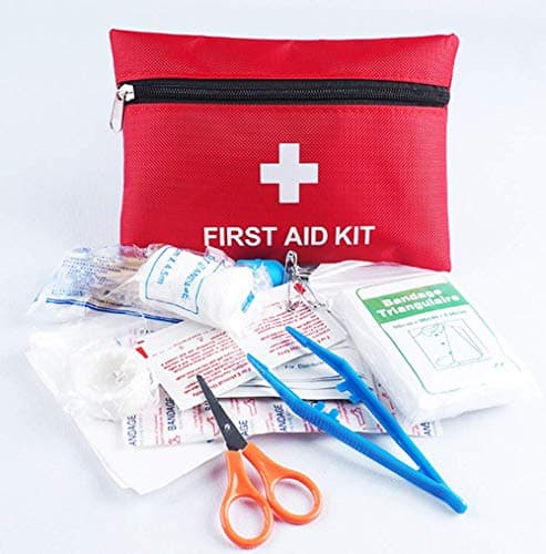 Mini First Aid Kit,Small Emergency Survival Kit 78 Pack Medical Trauma Kit Bag Includes Bandage Tablets Cotton Swabs First Aid Guid for Travel Home Office Car Hiking Camping Survival — view 5