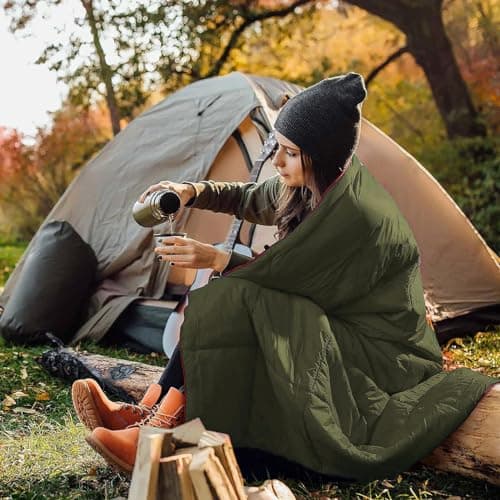 Foldable Down Blanket Packable Portable Down Filled Camping Quilt — view 2