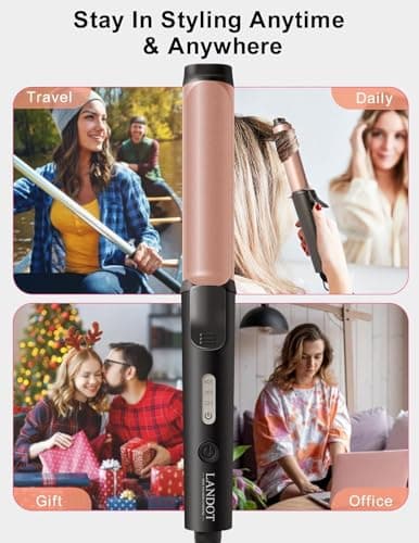LANDOT Curling Tongs for Short Hair, Mini Travel Small Curling Iron 25mm — view 6