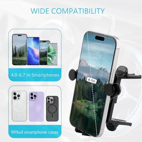 ICAILIN Mercedes Phone Holder for Mercedes Benz A/C Class, GLB/GLC, Audi A1,Mini Cooper, Reinforced Car Phone Holder Spring Clip for Round Air Vent, Circular Vent Cradle for iPhone Samsung — view 4