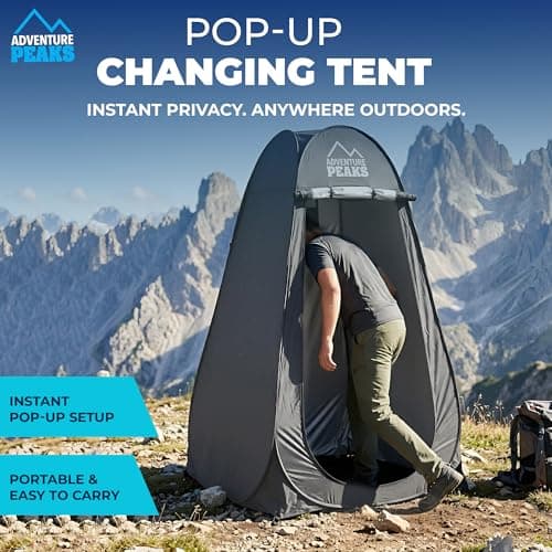 ADVENTURE PEAKS Pop Up Changing Tent – Portable Privacy Toilet Tent & Shower Tents for Camping, Beach & Outdoor Use – Water Resistant UV Protected Pop Up Privacy Tents — view 2
