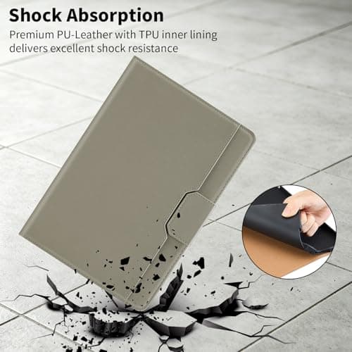 Cicili Case for Xiaomi Pad 8 / Pad 8 Pro 2025 11.2 Inch/Xiaomi Pad 7/Pad 7 Pro 2024 Premium PU Leather Folio Cover with Pen Holder Protective Cover with Stand and Hand Strap, Auto Wake/Sleep, Khaki — view 2