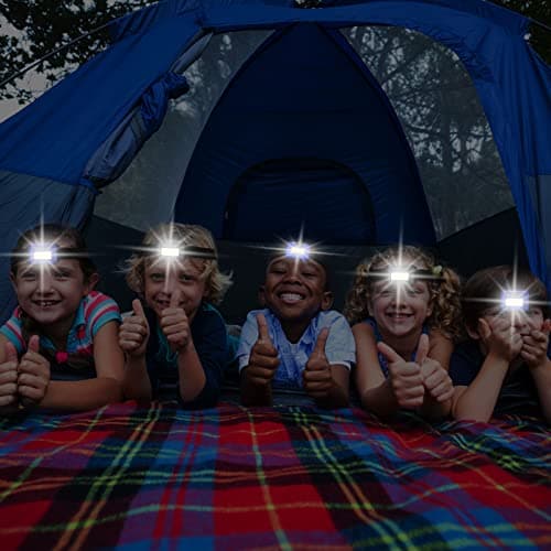Macarrie 30 Pcs LED Headlamp Flashlight for Adults Outdoor Mardi Gras Flashlight Headlamps with Adjustable Headband Waterproof Head Lights with 3 Modes 90 AAA Batteries for Forehead Work Family Camp — view 5