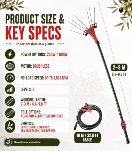 ZHIGUANYUN Telescopic Olive Harvesting Rake 600W — view 5