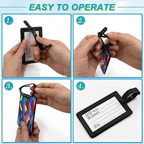 6Pcs Luggage Tag, Luggage Labels Travel Suitcase Luggage Tags Business Card Holder/ Travel ID Bag Tag — view 4