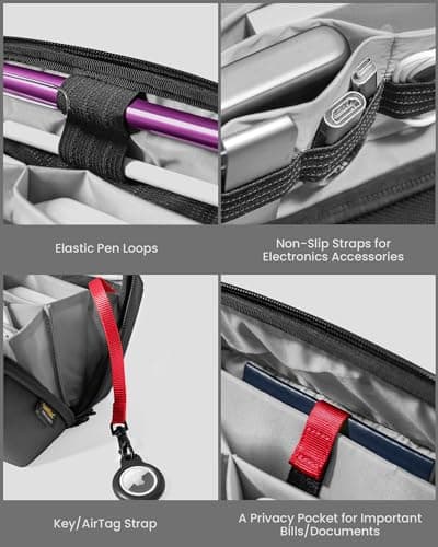 tomtoc Electronic Organizer Accessory Tech Pouch for MacBook Charger Cables — view 3