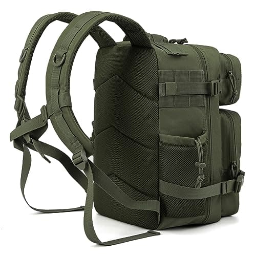QT&QY 25L Military Tactical Backpacks For men Motorcycle Army Laser cut Molle Daypack small EDC Bug Out Bag Gym Rucksack With Dual Cup Holders medical Rucksack Green — view 3