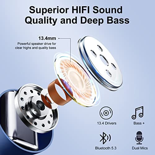 Wireless Earbuds, Bluetooth 5.3 Headphones with ENC Noise Cancelling Mic — view 3