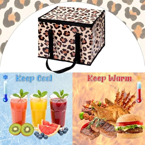 GwaOery Cooler Bag 40L Insulated Picnic Thermal Food Delivery Bag(Brown) — view 3