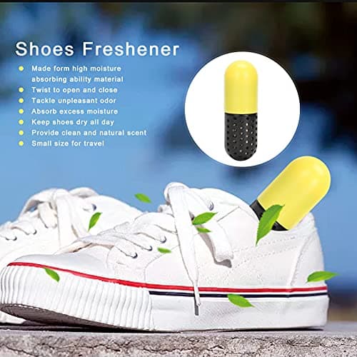 Shoe Deodorizer Pills, Long-Lasting Shoes Capsules Shoes Freshener Convenient for Shoes Wardrobe Bags Car (Yellow Black) — view 4