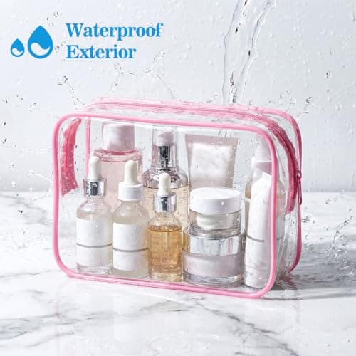 RAHHLIZS 3Pcs Clear Makeup Bags with Zipper Clear Pouch Cosmetic Bag — view 6
