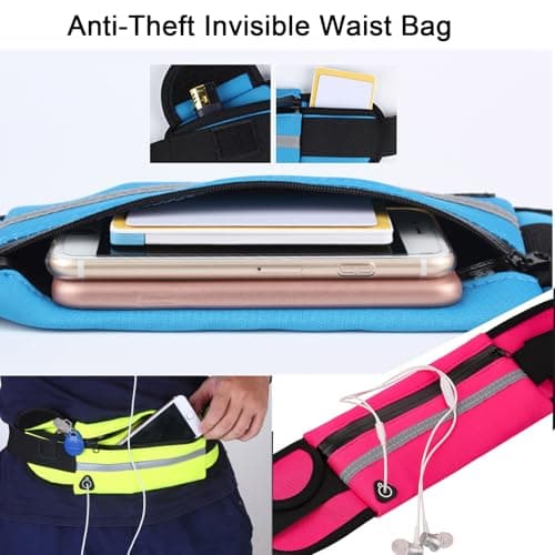Anti-Theft Invisible Waist Bag, Travel RFID Fanny Pack for Women Anti Theft, Athleisure Travel Belt Bag with Water Bottle Strap, Multifunctional Wallet Bum Bags for Men (Black) — view 4