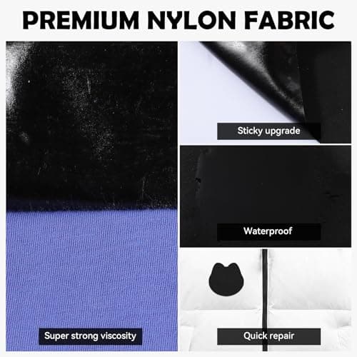 Giantree 2 Sheets Nylon Self-Adhesive Fabric Patches, Down Jackets Repair Set Waterproof Repair Tape Made of Nylon Repair Patch for Tents Down Jacket Sleeping Bag Bag Camping 20 cm × 15 cm — view 3