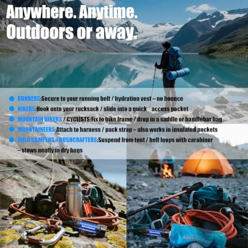 Water Filter Straw 5-Pack 0.01 Micron Personal Survival Filtration for Camping Hiking Backpacking Travel Emergency, Ideal for Groups, with Pouch Straw & Plunger, Fits UK Bottles by Advenlution — view 5