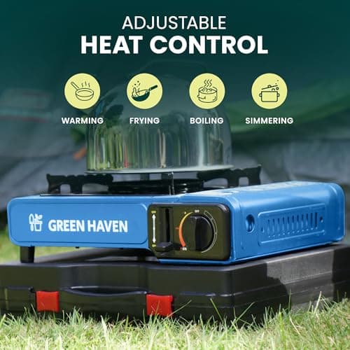 Green Haven Camping Cooker | Portable Gas Stove Single Burner & Carry Case — view 3