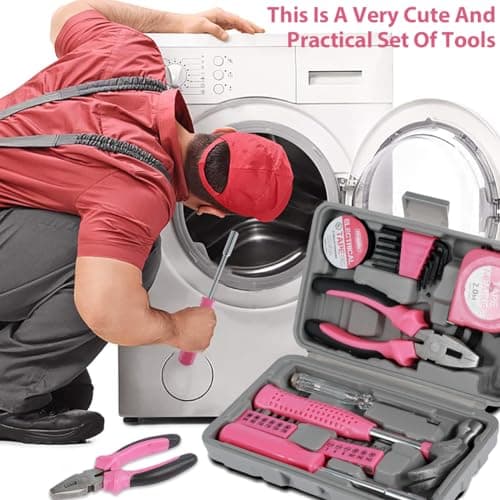 24 Pcs Home Repair Tool Kit General Household Hand Toolbox Set with Storage Case DIY Tools Hammer and Allen Key Set with Electrical Tape Screwdriver Test Pen Plier Bits for Men Women & Beginner — view 6