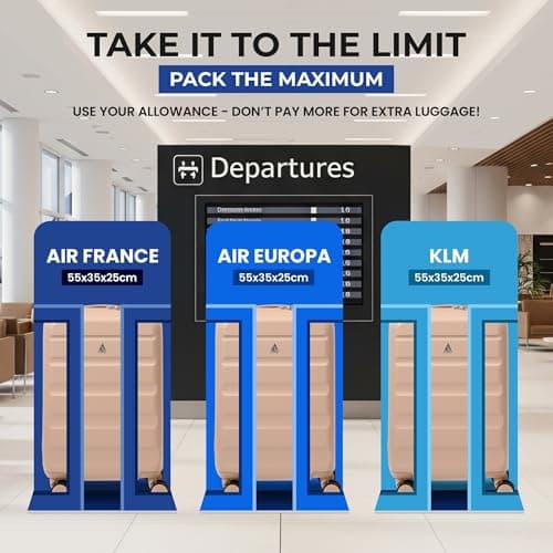 Aerolite 55x35x25 Hard Shell Cabin Suitcase, 4 Wheels, Air France KLM — view 5