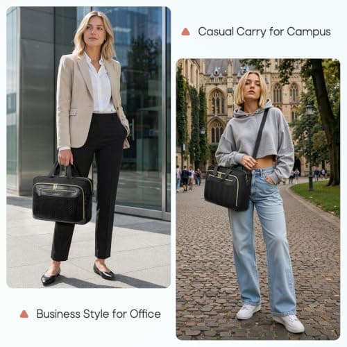 RAINSMORE 17.3 Inch Laptop Bag for Women Water Resistant Briefcase — view 2