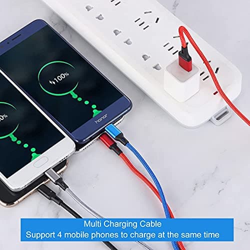 Amuvec Multi Charger Cable, 4 in 1 Fast Phone Charger Cables 1.2M Red — view 3