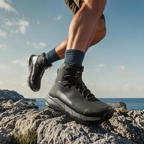 NORTIV 8 Men's Lightweight Breathable Hiking Boots,Size 9,Black — view 2