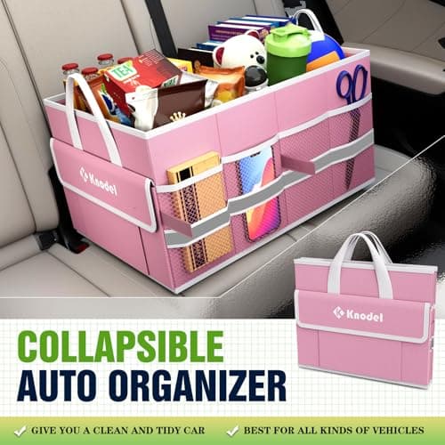 K KNODEL Car Boot Storage Organiser for SUV, Van, Truck (Small, Pink) — view 2