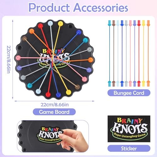 Fentar Brainy Knots Game, Twisted Rope Puzzle Game, Brain Games Strategy Challenge Toy, Portable IQ Puzzle Board Games for Kids and Adults Holiday Party Travel — view 4
