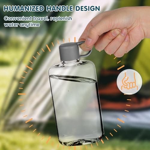 Toyvian 2Pcs Flat Water Bottle Travel Bottle Large Capacity Tritan — view 2