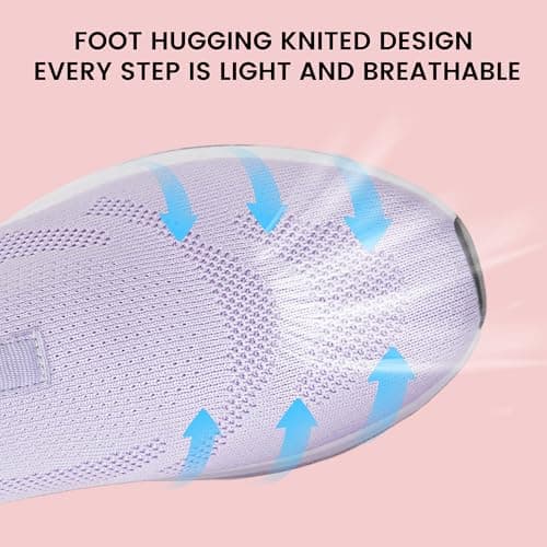 Womens Trainers Hands Free Slip on Walking Running Sneakers Purple Size 5 — view 6